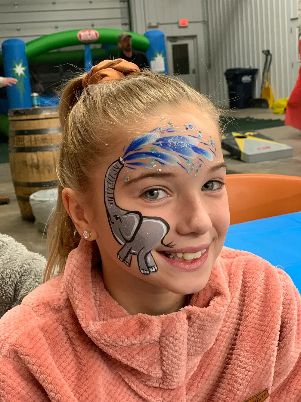 girl with elephant face paint
